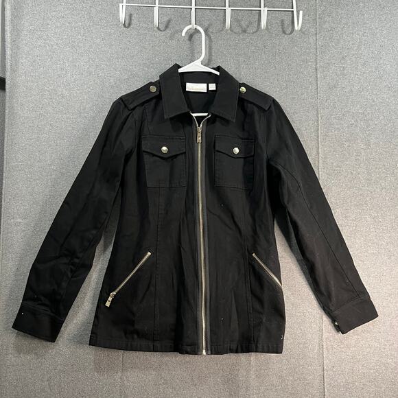 Belle by Kim Gravel Military Jacket Black Color Size X-Small - Picture 1 of 14